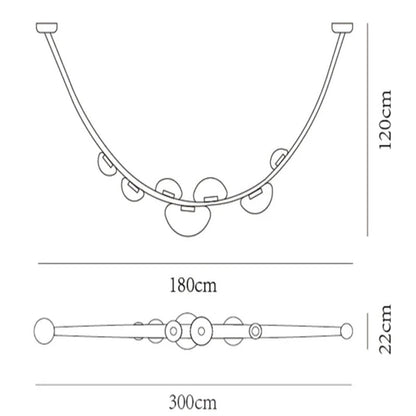 Aura Drops Double Chandelier