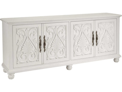 Catalonia 87-Inch Media Console Table Polo Mallet White