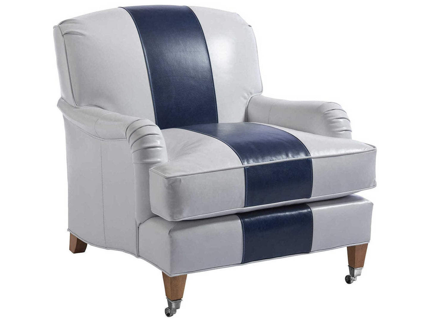 Sydney Leather Accent Chair with Pewter Casters
