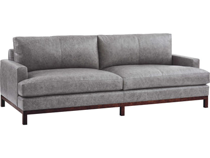 Upholstery Horizon 2-Seat Leather Sofa with Bronze Metal Base