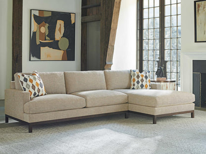 Horizon 2-Piece Leather Sectional Sofa with Right Chaise in Bronze