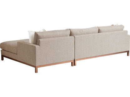 Horizon 2-Piece Leather Modular Sectional with Right Chaise in Chocolate Brown