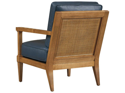 Splashes Upholstered Leather Accent Chair in Blue