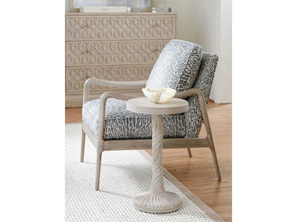 Leblanc Upholstered Accent Chair Blue Fabric with Shell Finish
