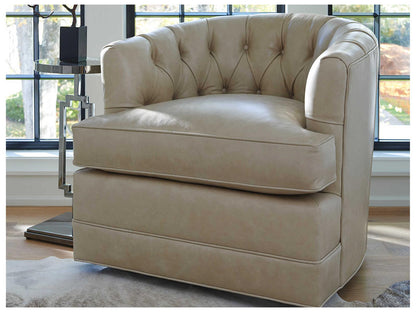 Cliffhaven Leather Swivel Accent Chair