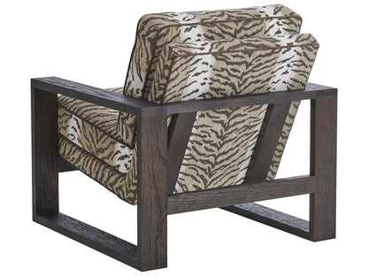 Thaynes Upholstered Fabric Accent Chair in Beige with Contrast Welt