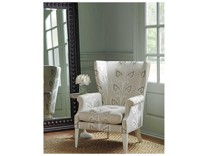 Newton Fabric Wing Accent Chair with Portola Finish