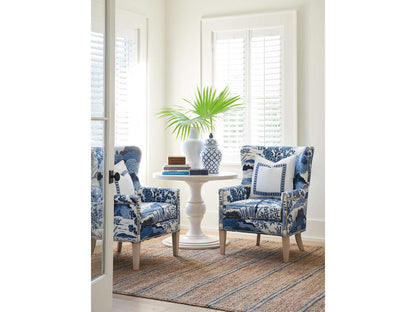 Avery Wing Fabric Accent Chair with Nailhead Trim