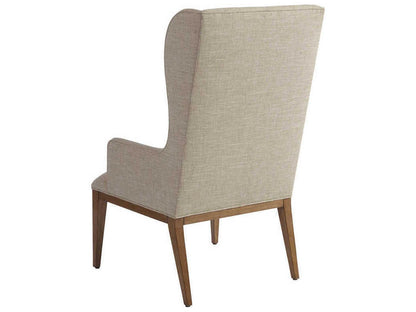 Newport Upholstered Host Wing Chair in Sandstone Finish