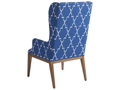 Newport Seacliff Upholstered Host Wing Armchair in Ivory Polyester
