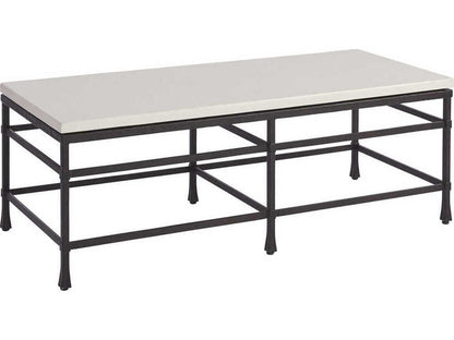 Newport Rectangle Coffee Table Metal and Stone in Sandstone