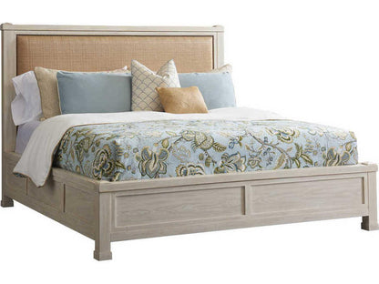 Shorecliff King Canopy Bed in Sailcloth with Raffia Headboard