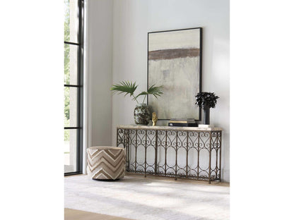 Fletcher 74-Inch Metal Console Table with Verrado Stone Top