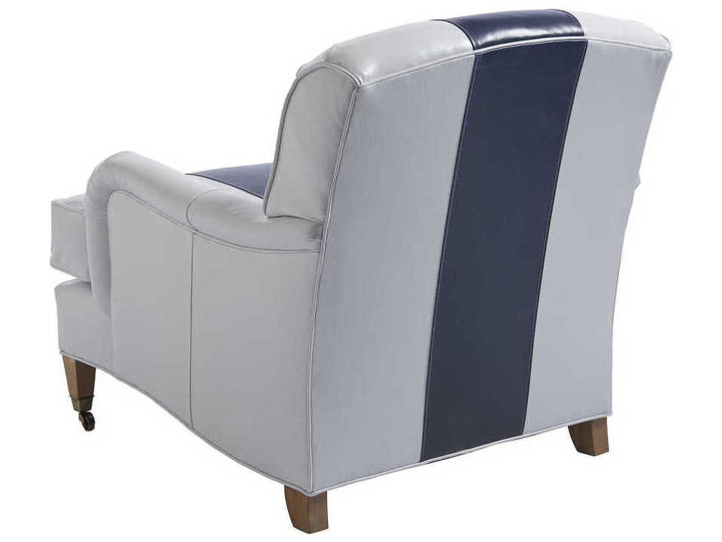 Sydney Leather Accent Chair with Brass Casters
