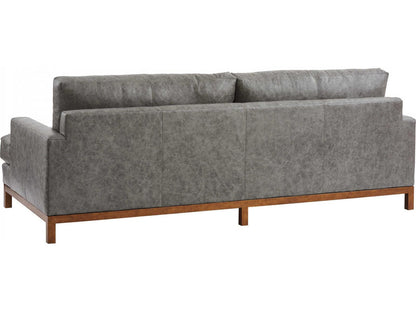 Horizon 3-Seat Leather Sofa with Calais Brass Metal Base