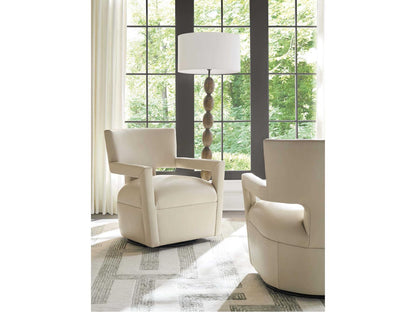 Upholstery Woodside Swivel Leather Accent Chair