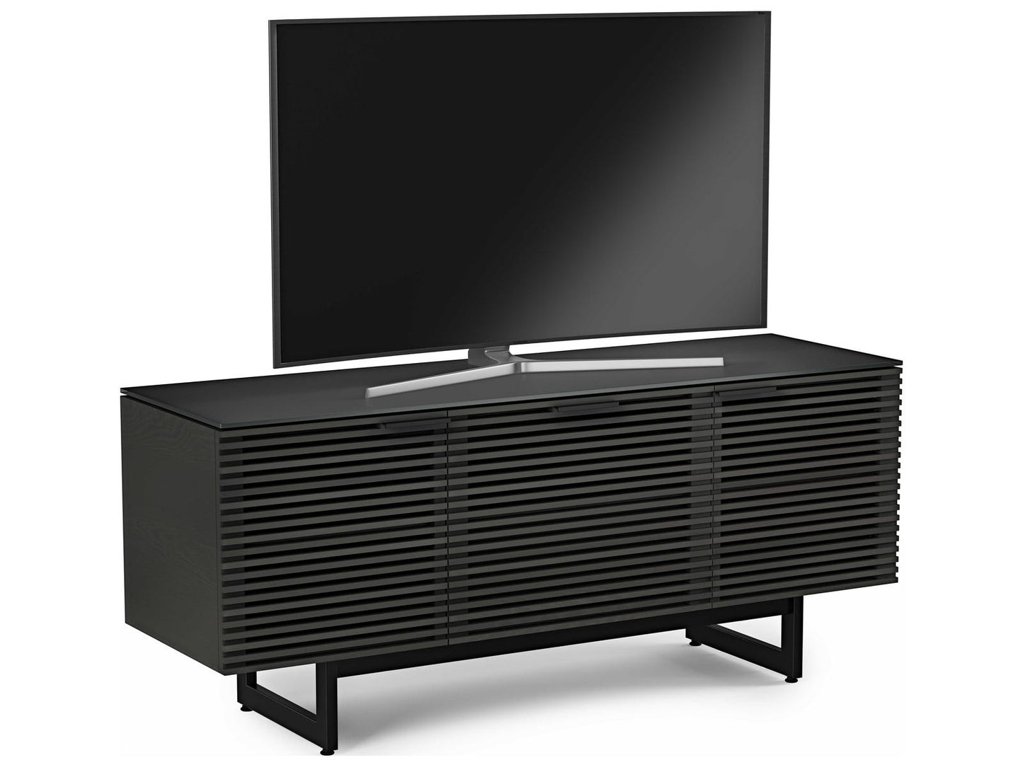 Corridor 8177 Media Console in Charcoal Stained Ash for 70 Inch TVs