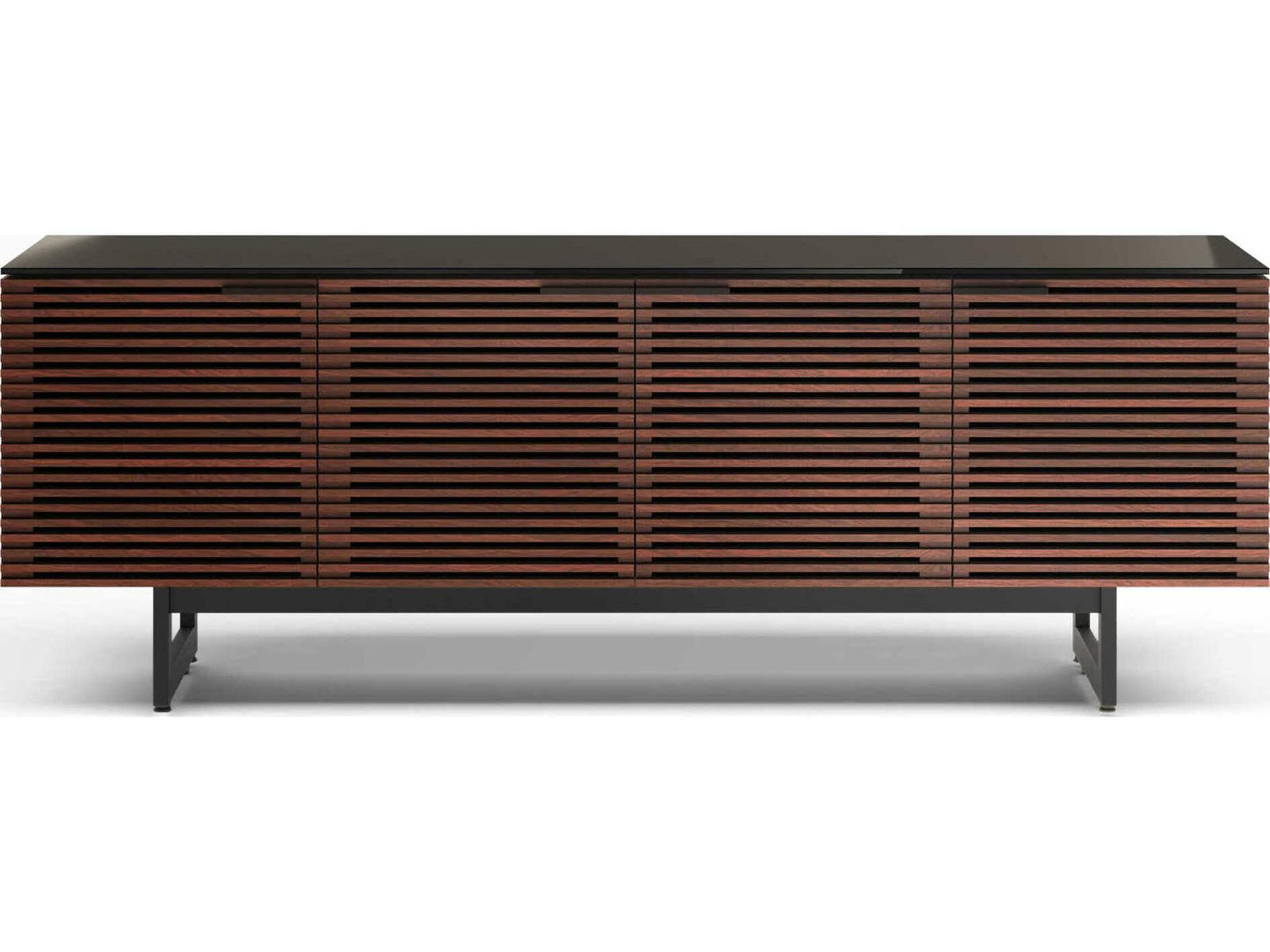 Corridor 8179 Media Console with Louvered Doors Chocolate Stained Walnut