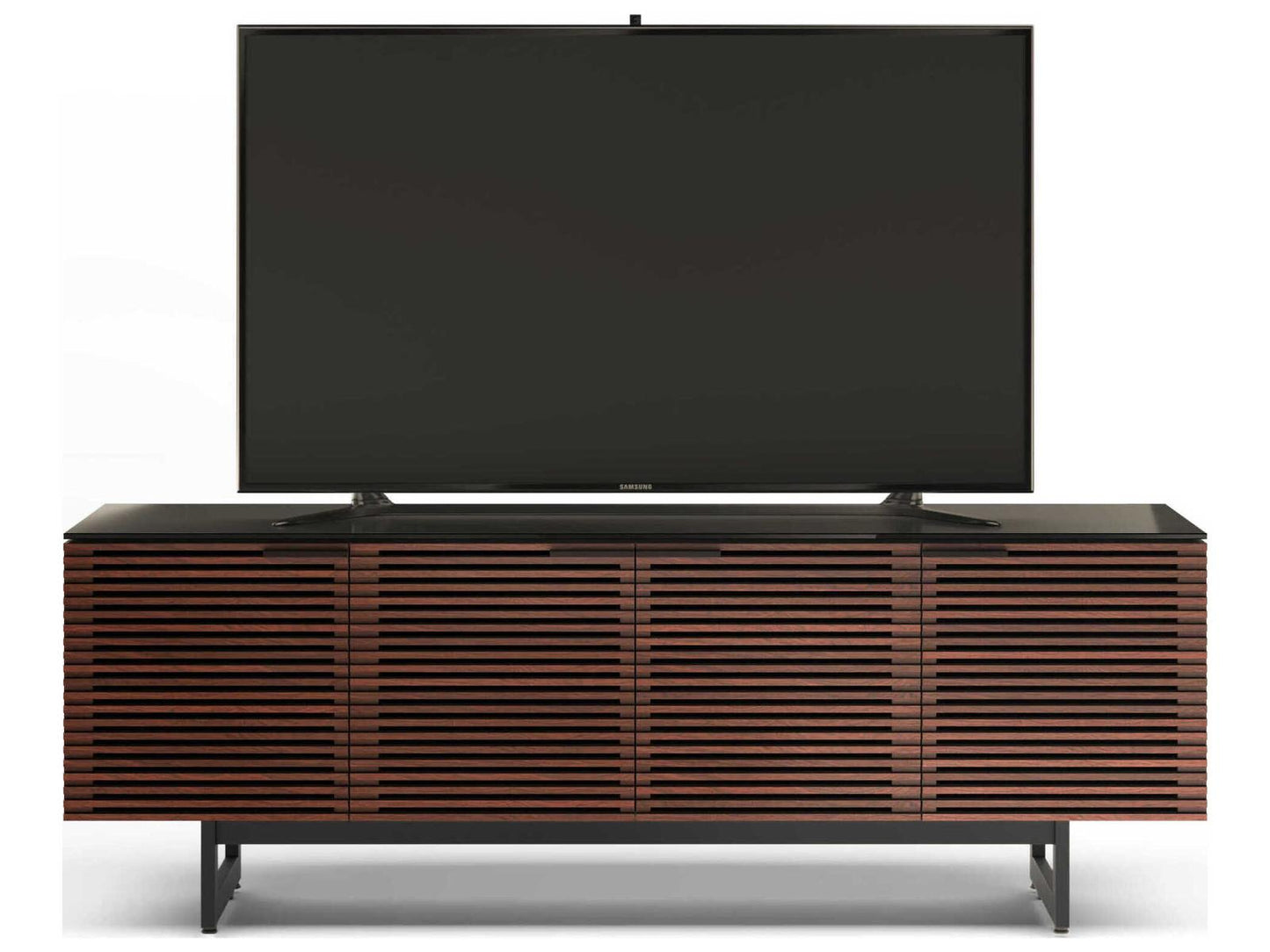 Corridor 8179 Media Console with Louvered Doors Chocolate Stained Walnut