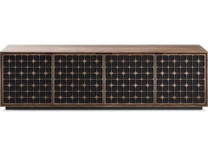 Elements 8703-CS Media Storage Cabinet with Constellation Doors in Natural Walnut