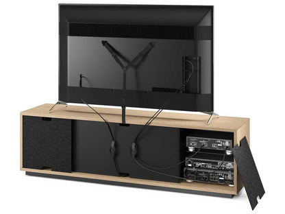 Elements Constellation 83-Inch Media Console with Rolling Base in Washed Oak