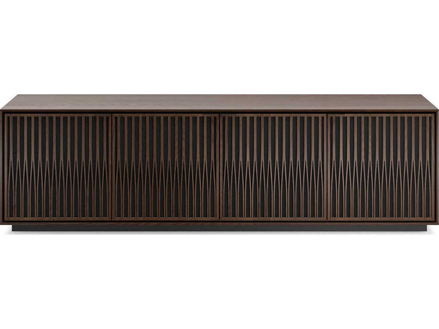 Elements Tune 82.5-Inch Media Console in Toasted Oak with Rolling Base