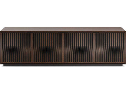Elements Tune 82.5-Inch Media Console in Toasted Oak with Rolling Base