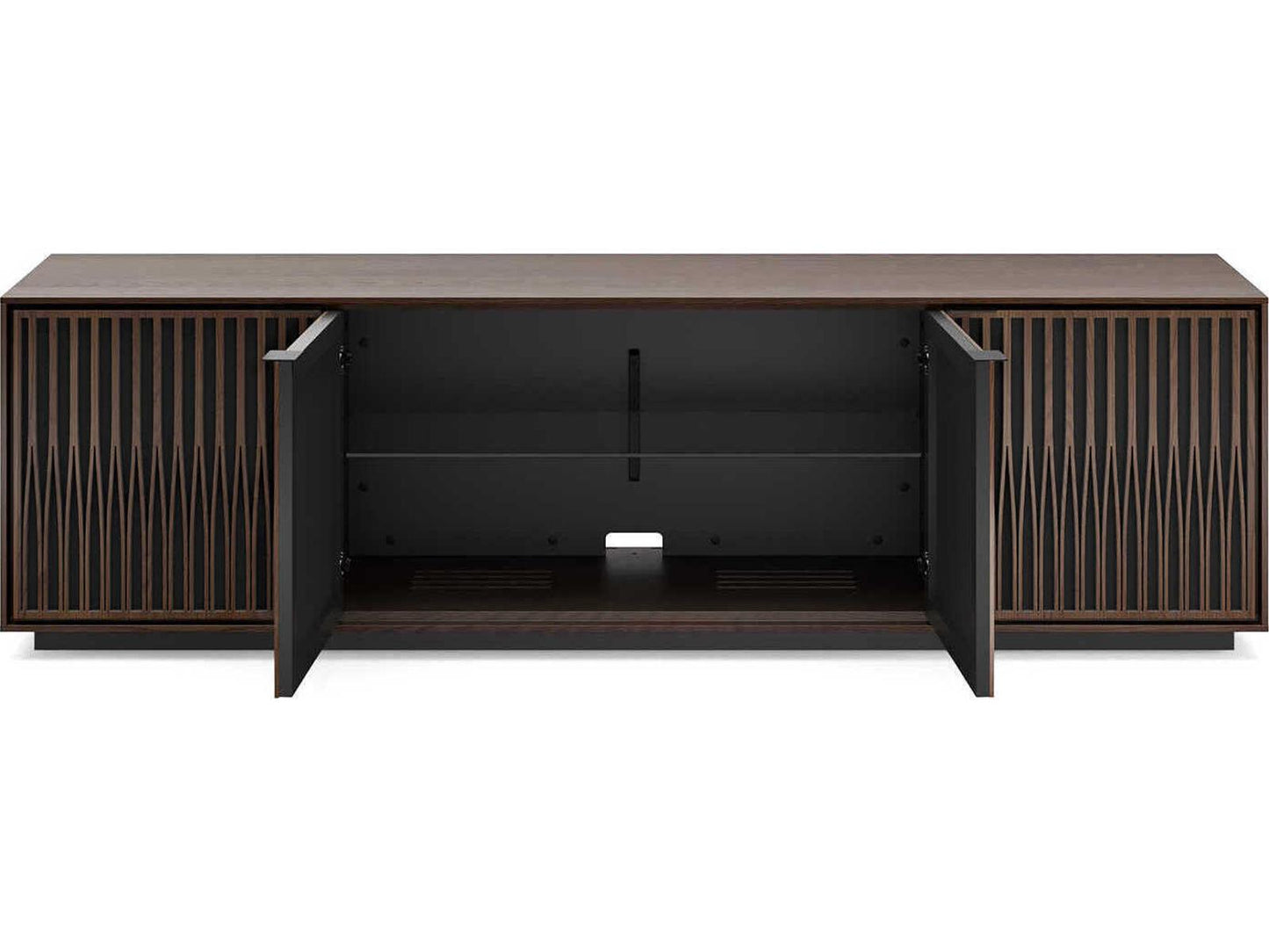 Elements Tune 82.5-Inch Media Console in Toasted Oak with Rolling Base