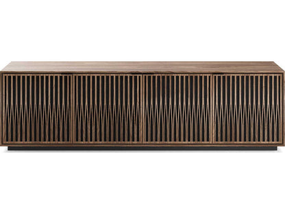 Elements 82-Inch Media Console with Tune Doors in Natural Walnut