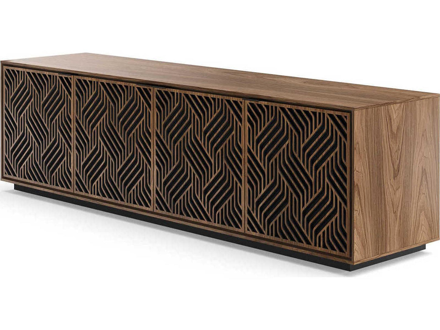Elements 8703-WE Media Cabinet with Weave Doors in Natural Walnut