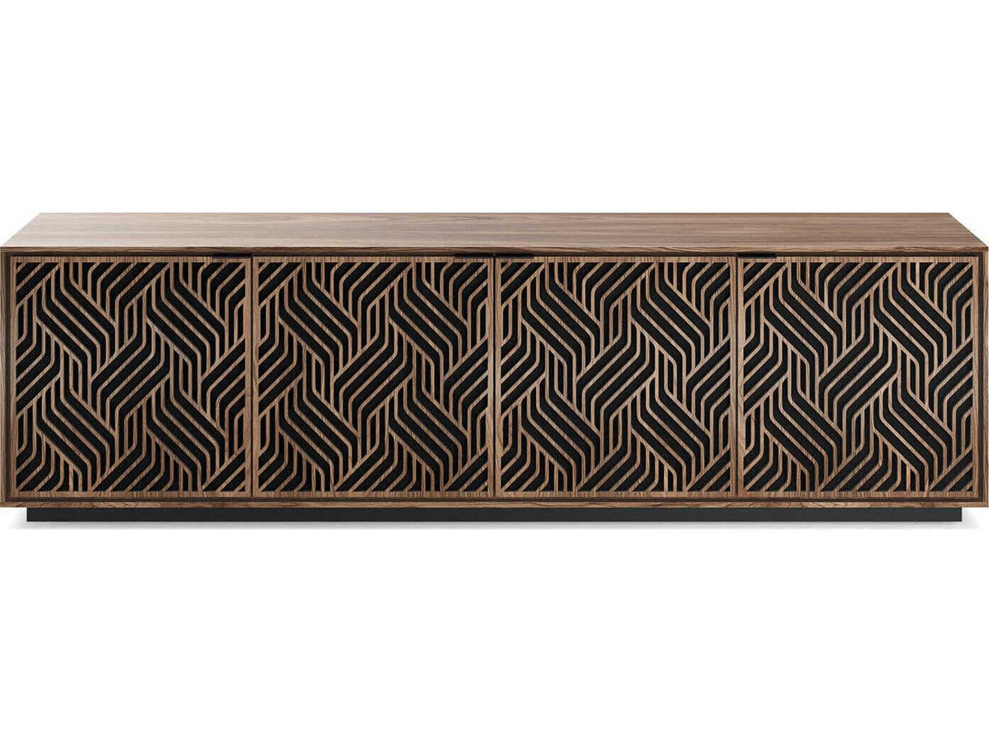 Elements 8703-WE Media Cabinet with Weave Doors in Natural Walnut
