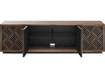 Elements 8703-WE Media Cabinet with Weave Doors in Natural Walnut