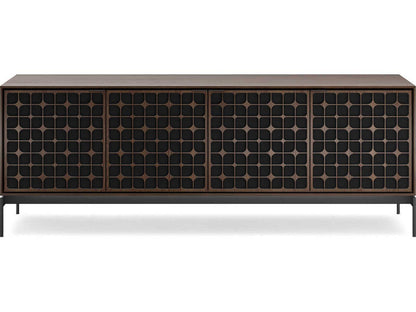 Elements 83-Inch Media Console with Constellation Doors in Toasted Oak