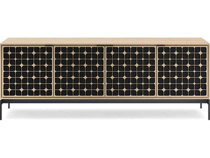 Elements 4-Door Constellation Media Console in Washed Oak
