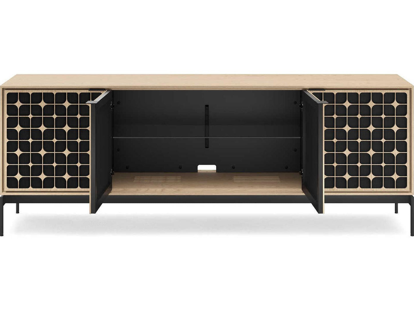 Elements 4-Door Constellation Media Console in Washed Oak