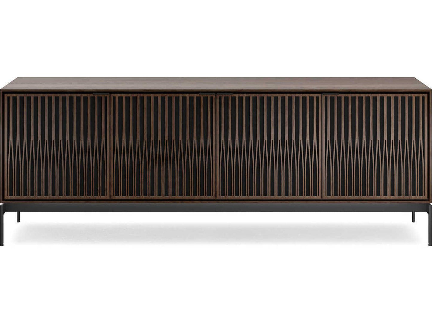 Elements 82.5-Inch 4-Door Media Console with Tune Doors Toasted Oak