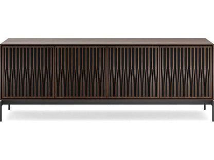 Elements 82.5-Inch 4-Door Media Console with Tune Doors Toasted Oak