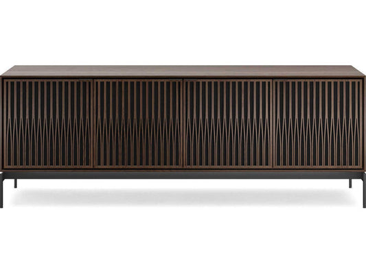 Elements 82.5-Inch 4-Door Media Console with Tune Doors Toasted Oak