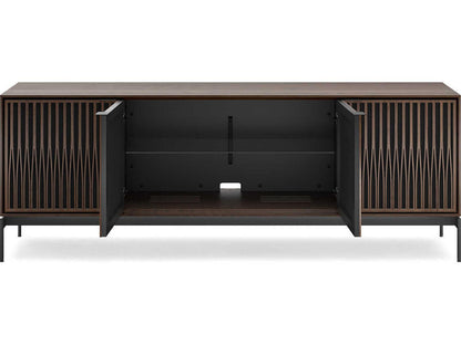 Elements 82.5-Inch 4-Door Media Console with Tune Doors Toasted Oak