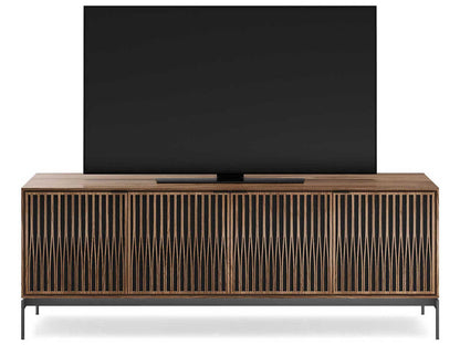 Elements Tune 4-Door Media Console Table in Natural Walnut