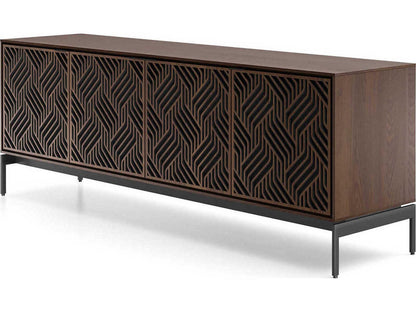 Elements Weave 8709 Media Console with Console Base in Toasted Oak