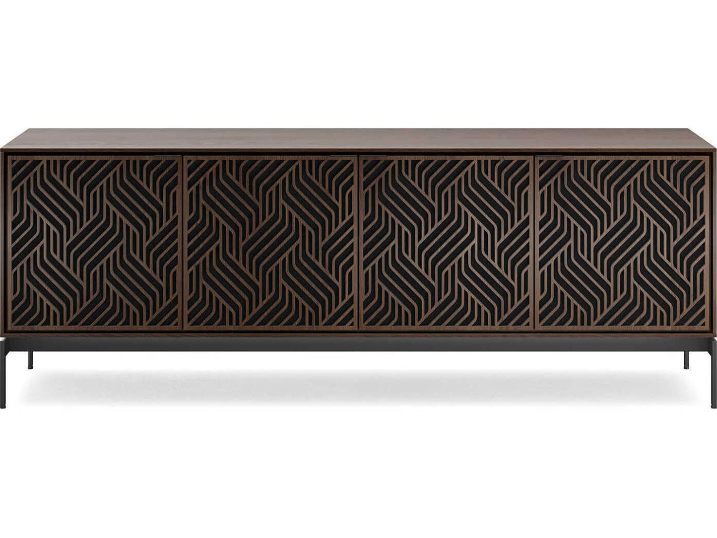 Elements Weave 8709 Media Console with Console Base in Toasted Oak