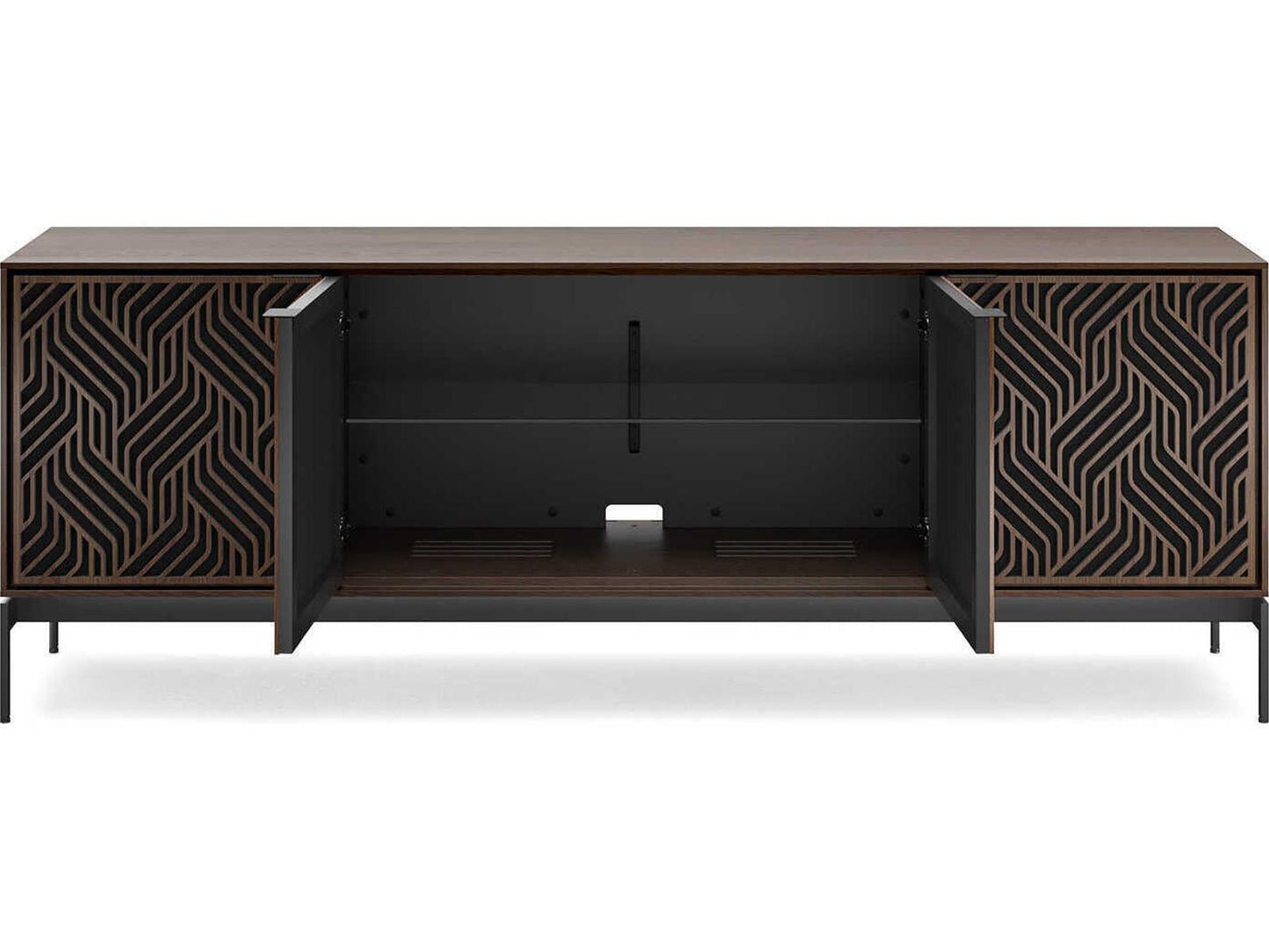 Elements Weave 8709 Media Console with Console Base in Toasted Oak