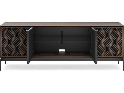 Elements Weave 8709 Media Console with Console Base in Toasted Oak