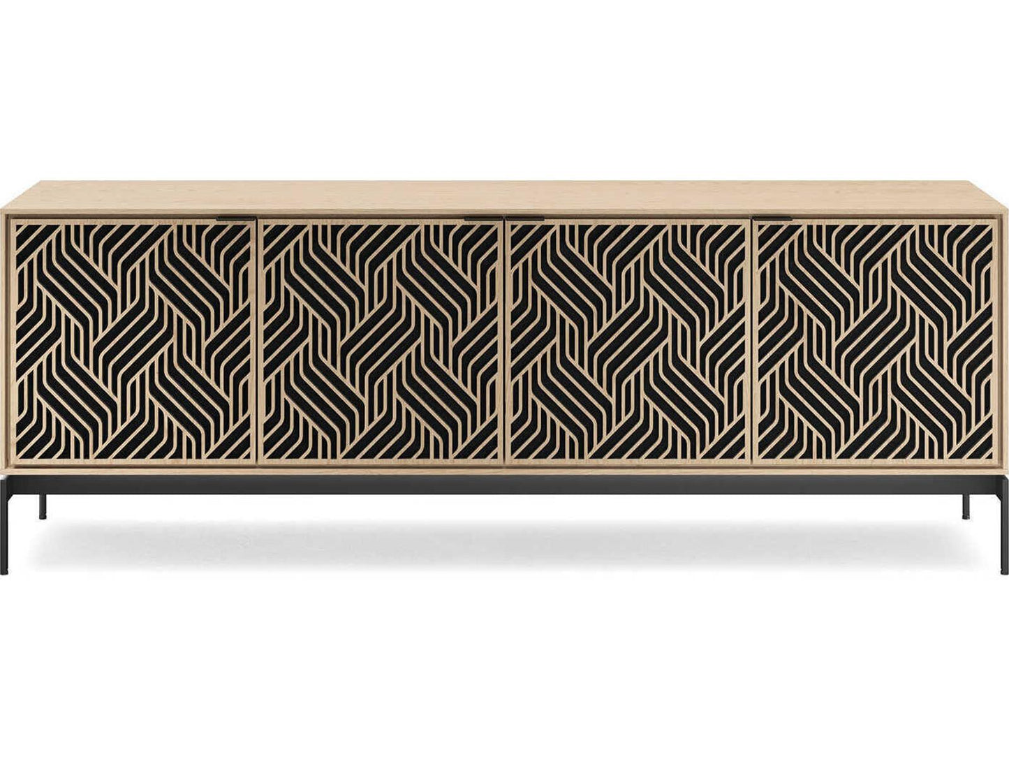 Elements Weave 82-Inch Media Console with Washed Oak Finish
