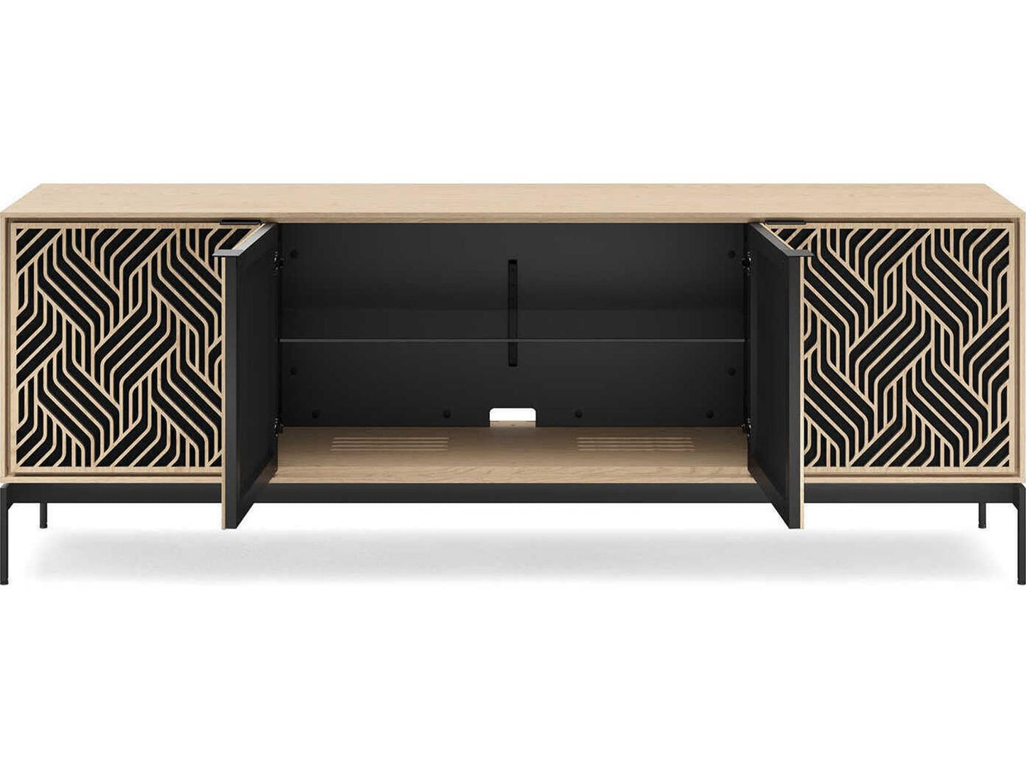 Elements Weave 82-Inch Media Console with Washed Oak Finish