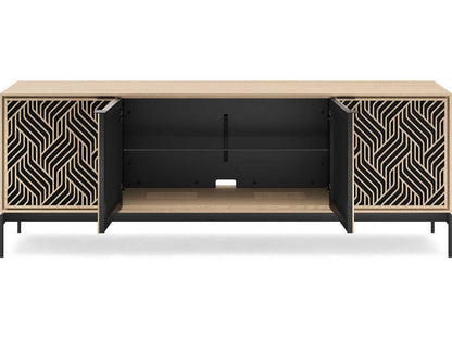 Elements Weave 82-Inch Media Console with Washed Oak Finish