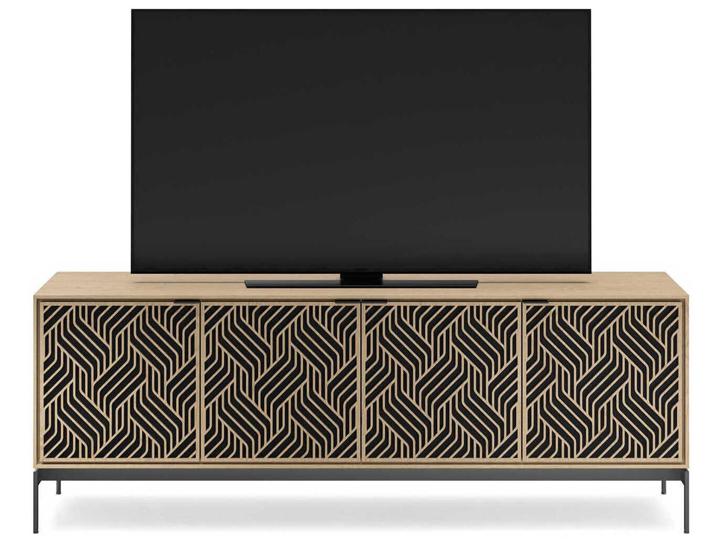 Elements Weave 82-Inch Media Console with Washed Oak Finish