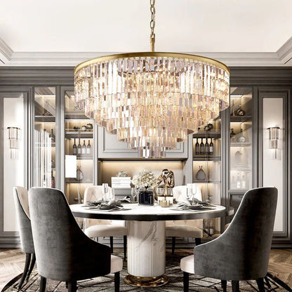 Ryalin Round Glass Chandelier 44"