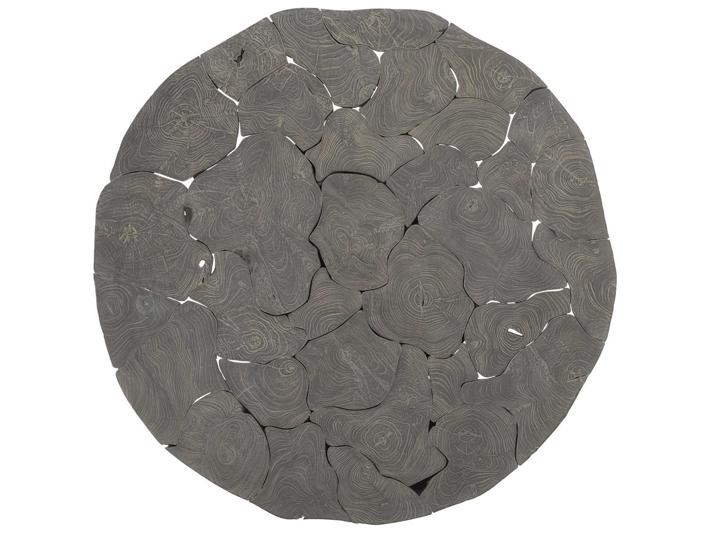 Calavaras Round Cocktail Table Sliced Teak Smoked Truffle